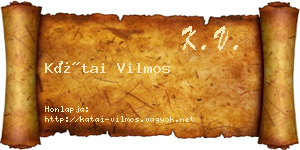 Kátai Vilmos névjegykártya